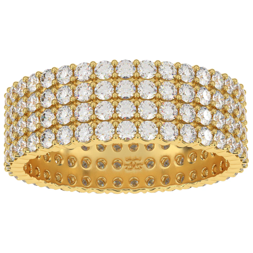 4 Row Diamond Stacked Eternity Ring - Image 11