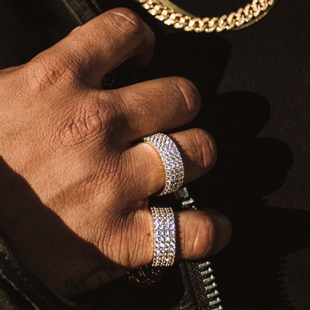 4 Row Diamond Stacked Eternity Ring - Image 3