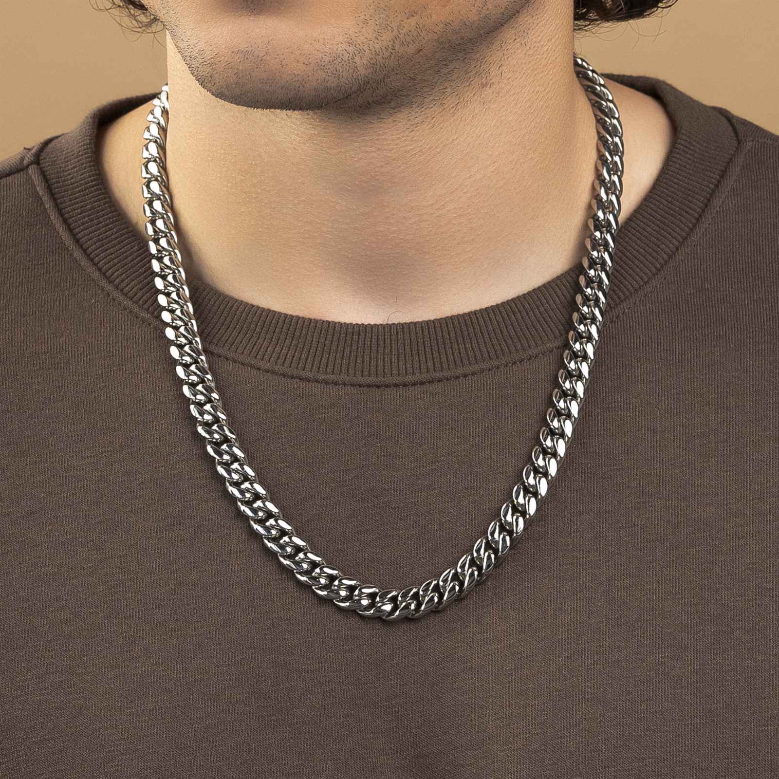 Cuban Link Chain White Gold 10mm - Image 3
