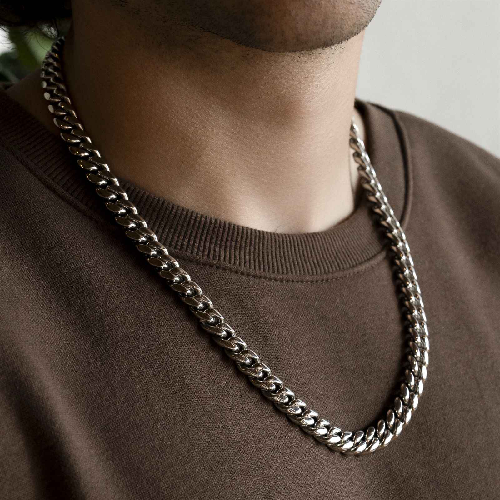 Cuban Link Chain White Gold 10mm - Image 4