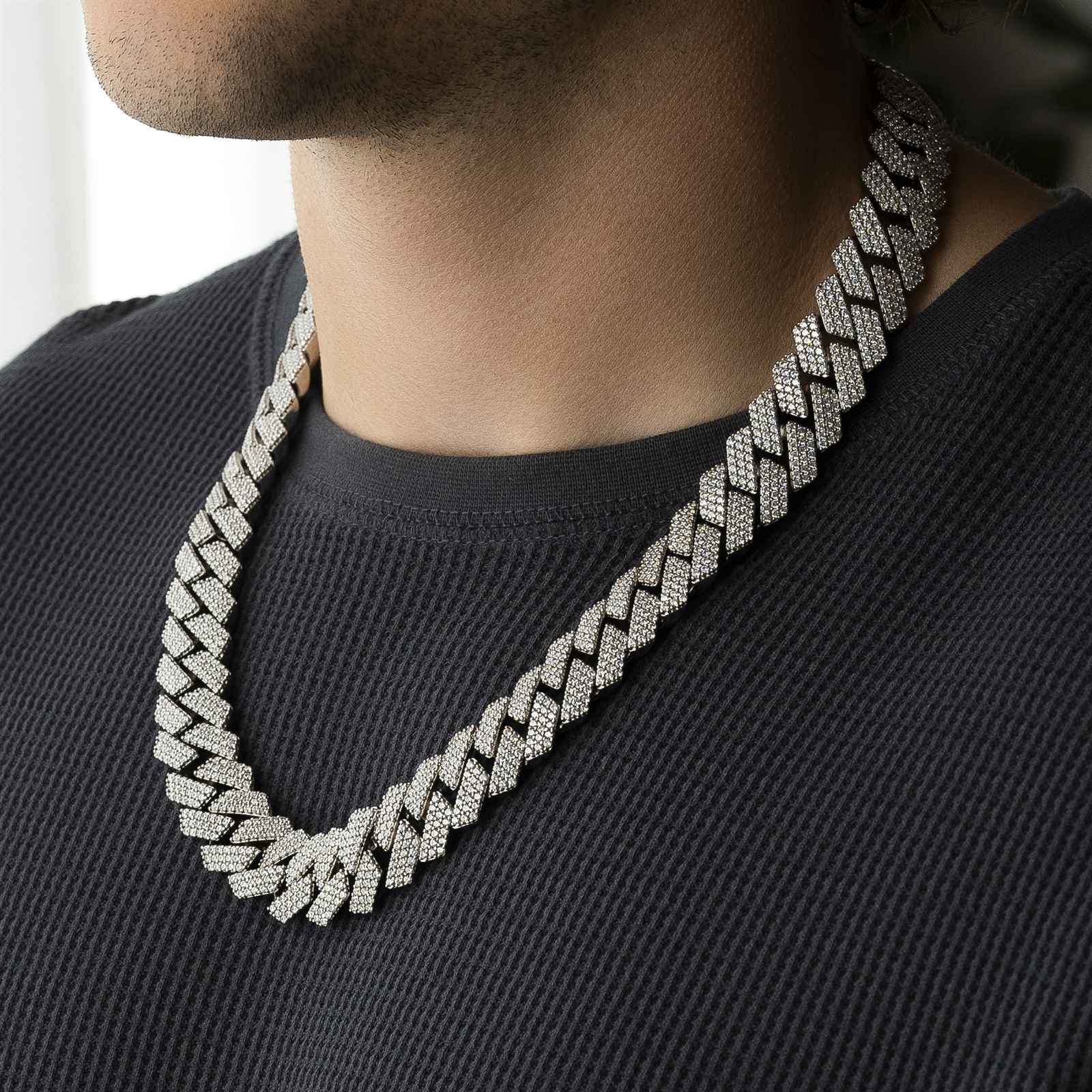 3 Row Diamond Cuban Chain 18mm - Image 14