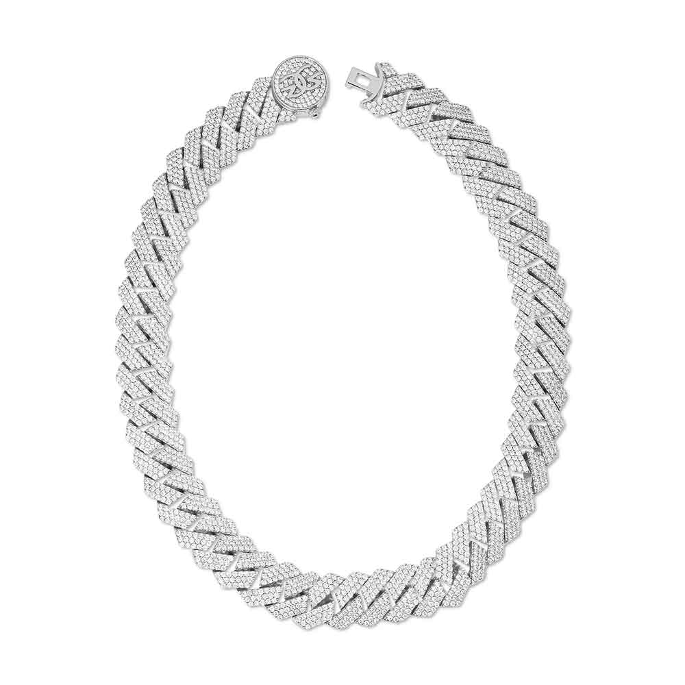 3 Row Diamond Cuban Chain 18mm - Image 9