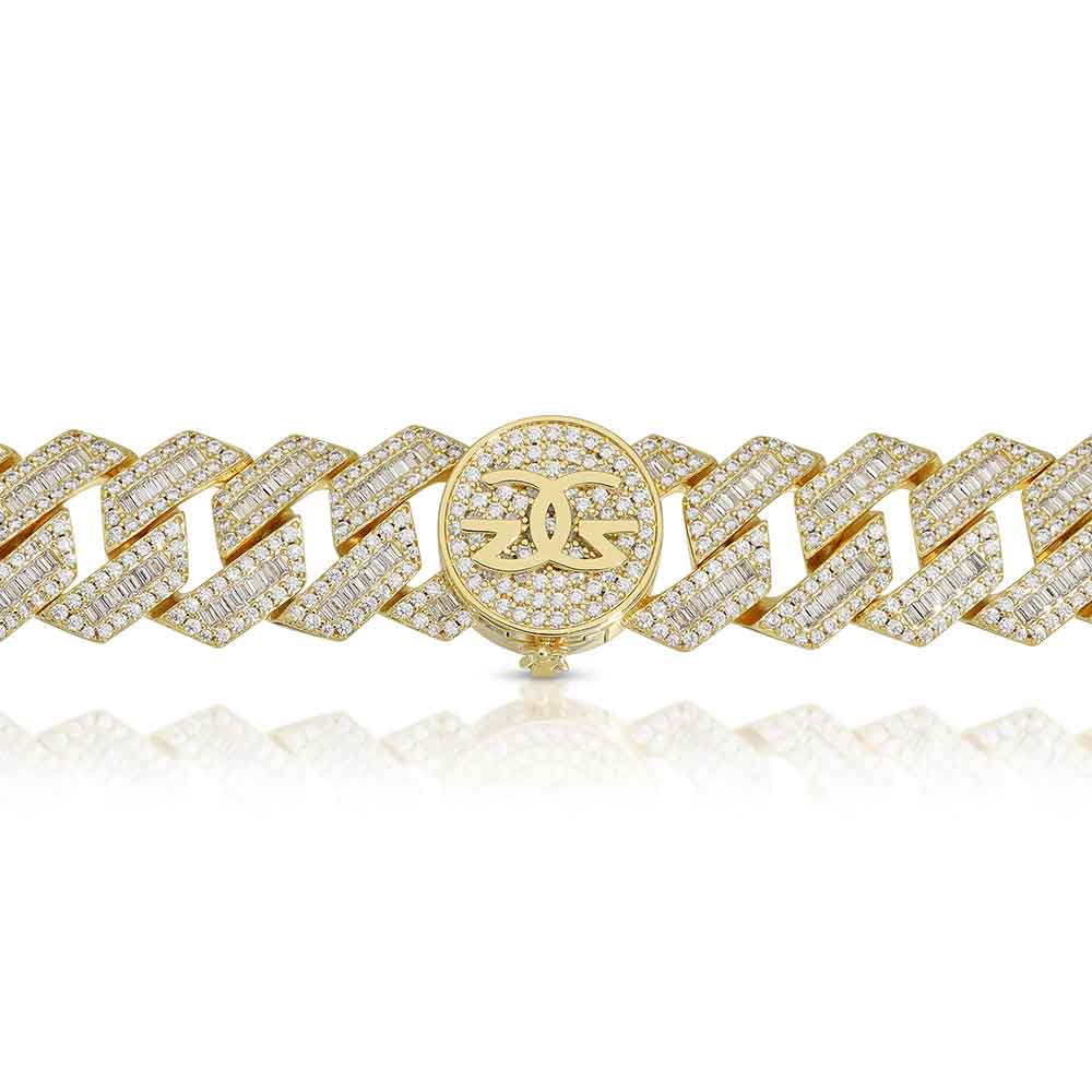 Diamond Baguette Straight Edge Cuban Chain 18mm - Image 14