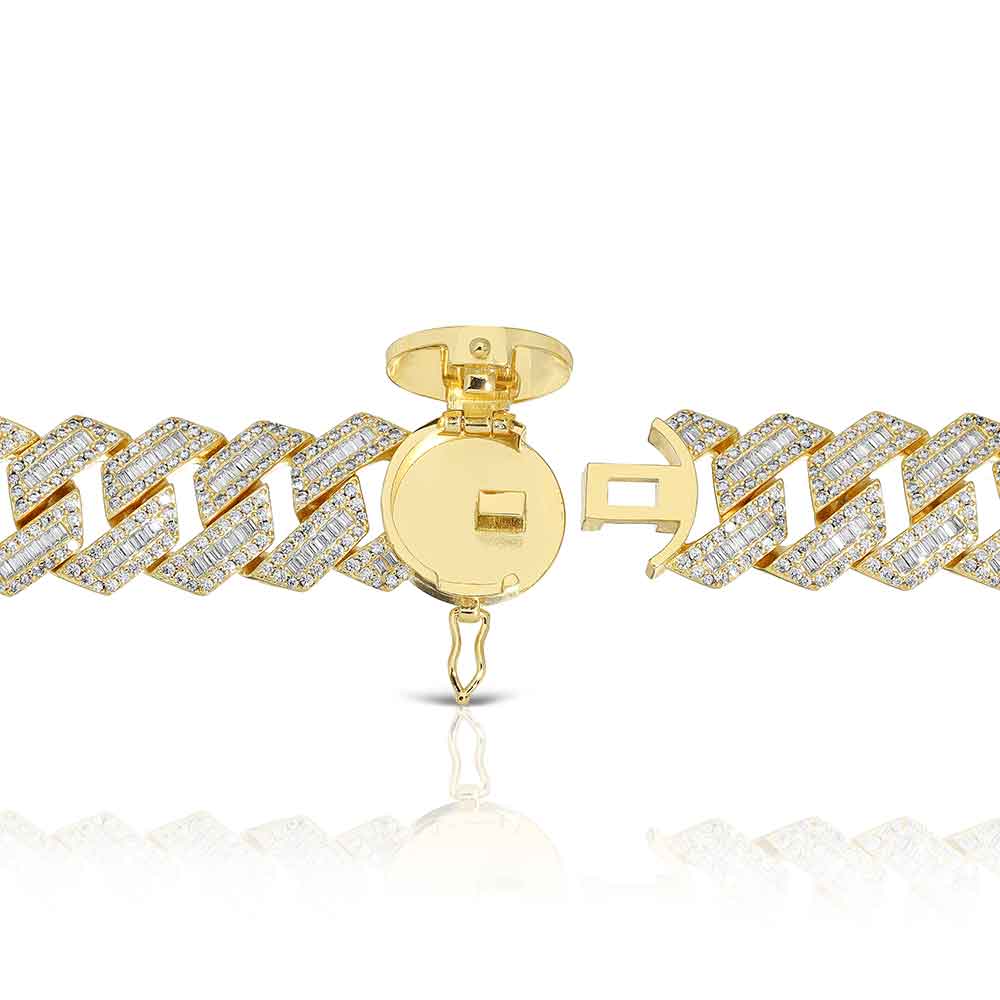 Diamond Baguette Straight Edge Cuban Chain 18mm - Image 15