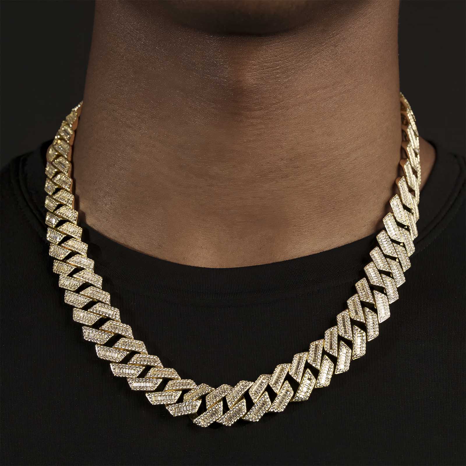 Diamond Baguette Straight Edge Cuban Chain 18mm - Image 21