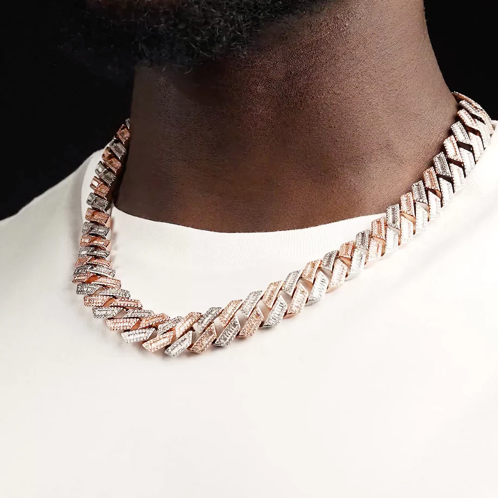 Diamond Baguette Straight Edge Cuban Chain 18mm - Image 6