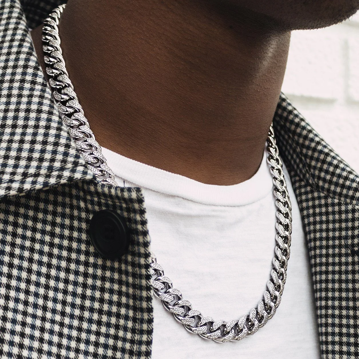 Diamond Cuban Link Chain White Gold 10mm - Image 3
