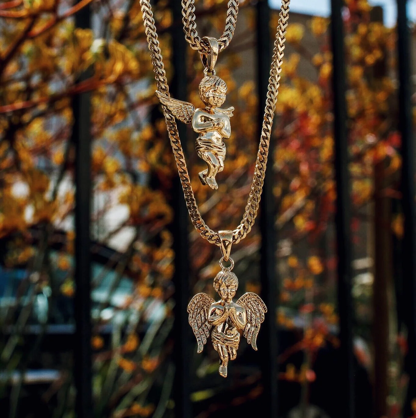 Micro Angel Pendant & Franco Gold Chain - Image 4
