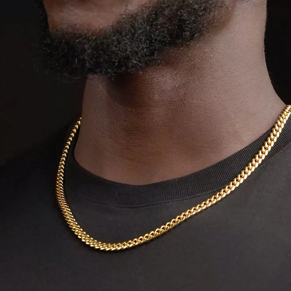 Solid Gold Cuban Link Chain Hollow - Image 4