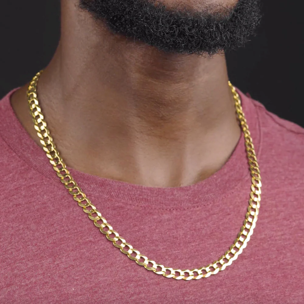 Solid Gold Curb Cuban Link Chain - Image 3