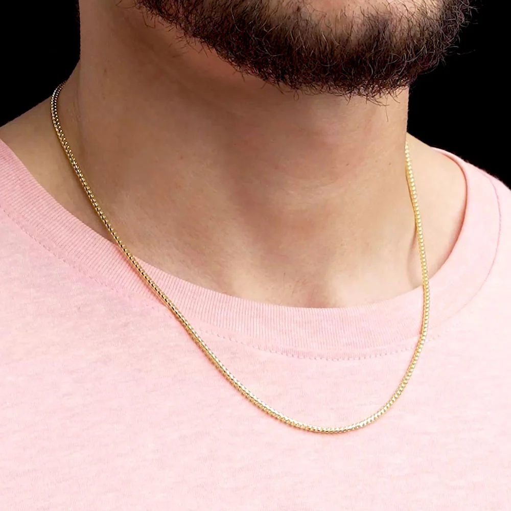 Solid Gold Curved Franco Chain - Image 3
