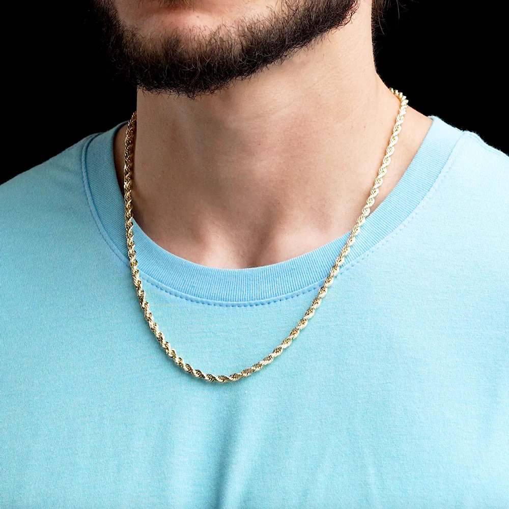 Solid Gold Rope Chain Hollow - Image 12