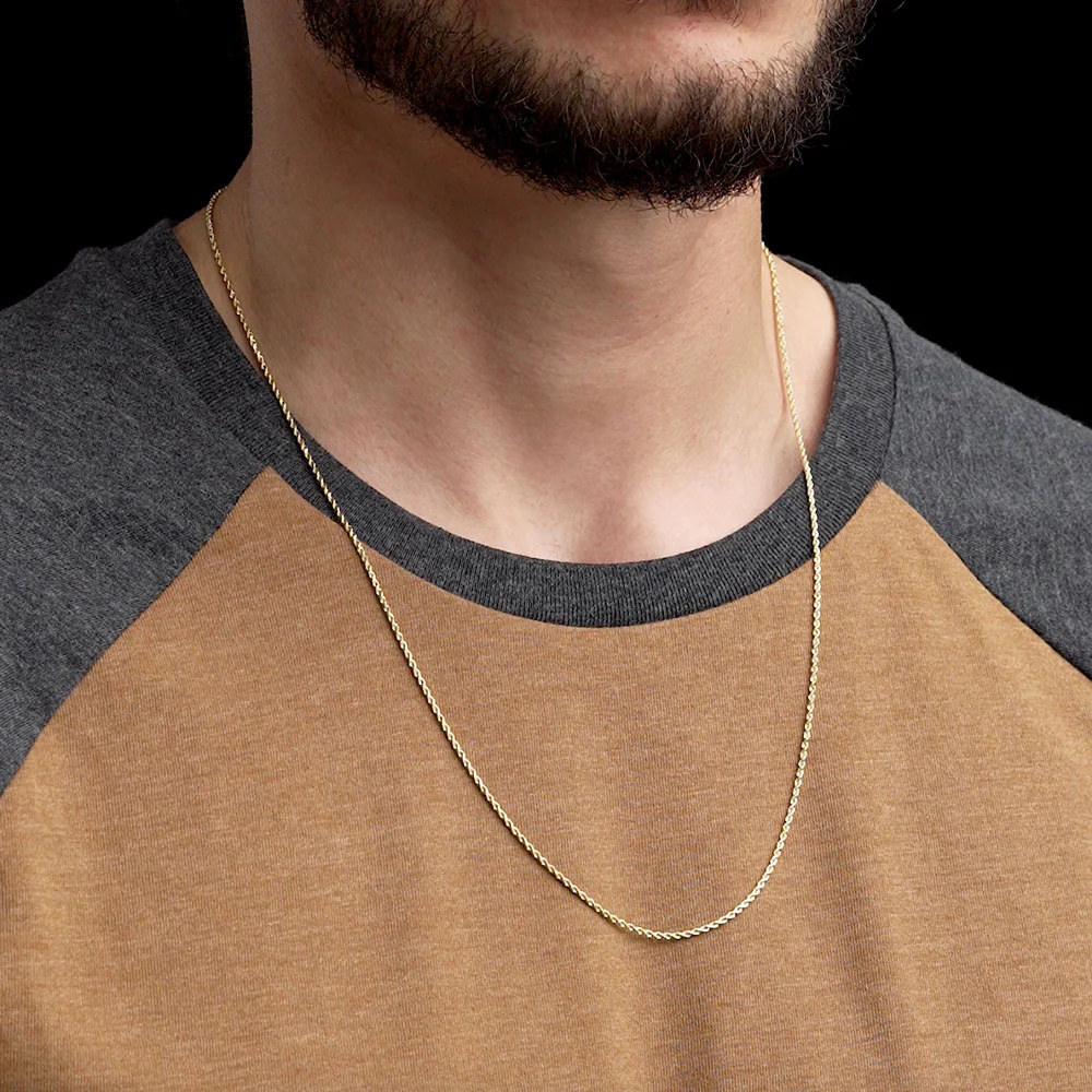 Solid Gold Rope Chain Hollow - Image 13