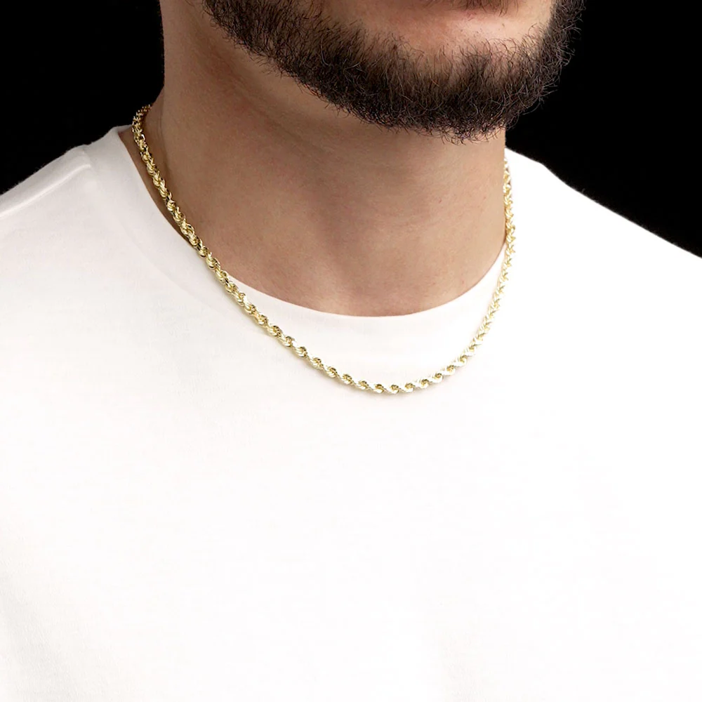 Solid Gold Rope Chain Hollow - Image 15