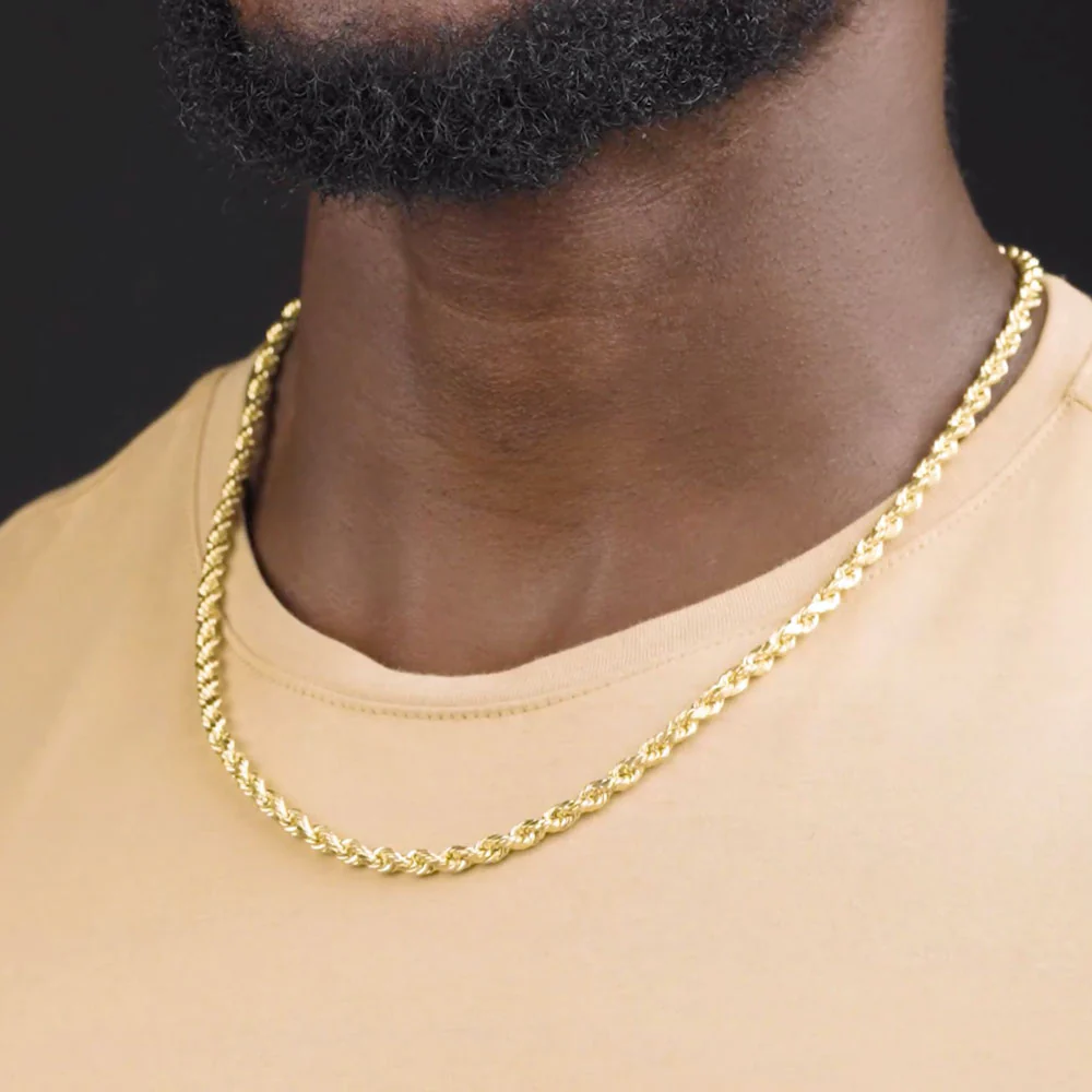 Solid Gold Rope Chain Hollow - Image 16