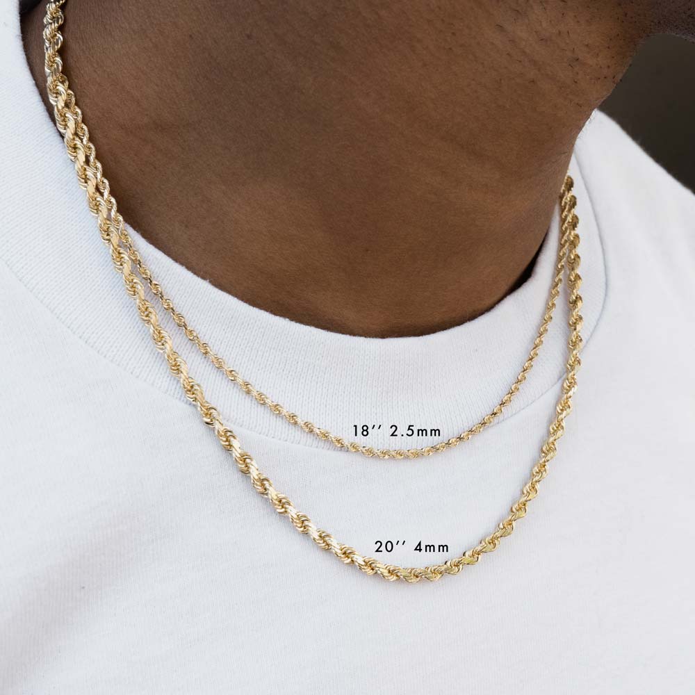 Solid Gold Rope Chain Hollow - Image 3
