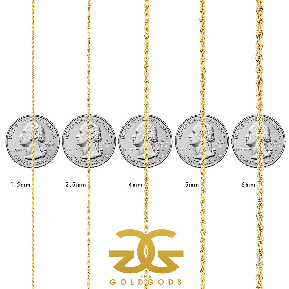 Solid Gold Rope Chain Hollow - Image 6