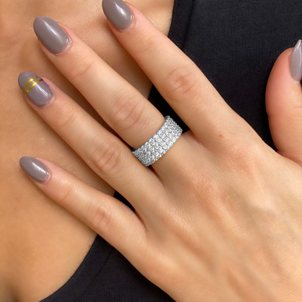 Women's 4 Row Diamond Eternity Ring - Image 4