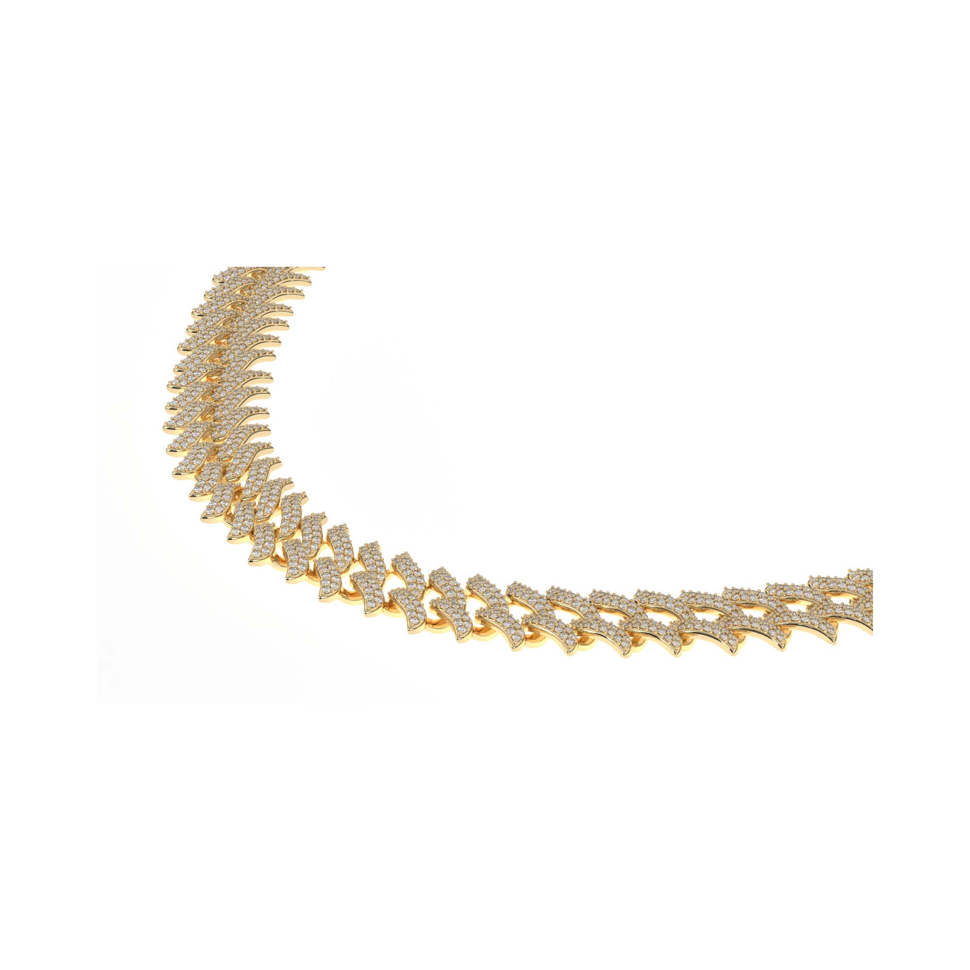 Women's Diamond Spiked Laurel Cuban Link Chain - Image 5