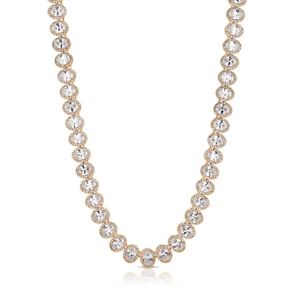 Women's Oval Diamond Tennis Chain Choker - Image 5