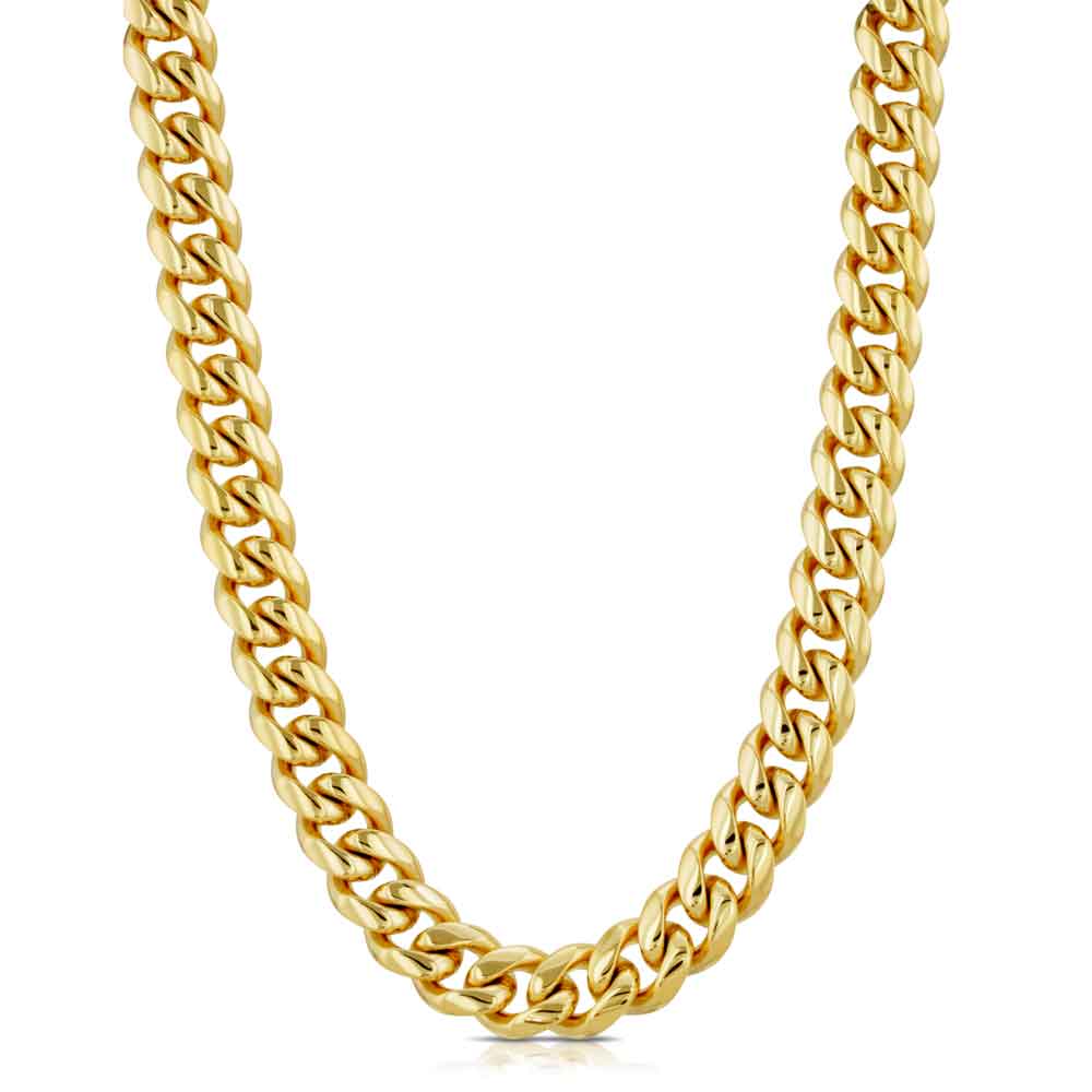 Women's Solid Gold Cuban Link Chain - Image 10